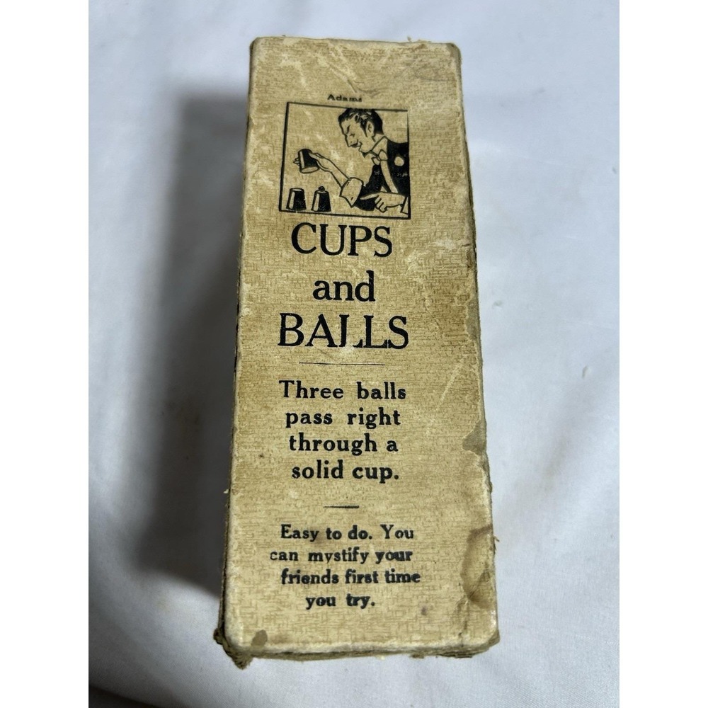 Vintage Cups and Balls 1940s Magic Trick Set with Box Complete Collectible